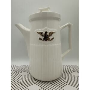 Vintage Royal Sealy Japan Pitcher White And Gold Eagle - Collectible